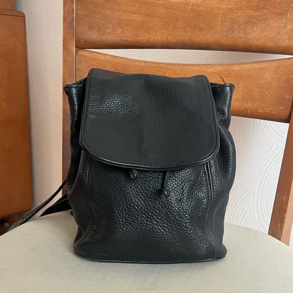 Coach Black Leather Backpack